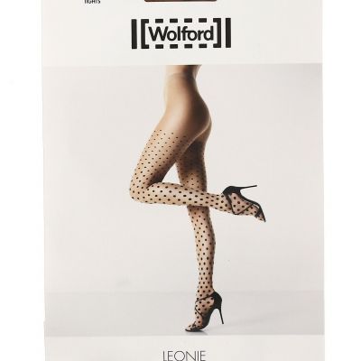 Wolford Leonie Women's Polka Dot Tights in Sahara/Black L139120 Size XS